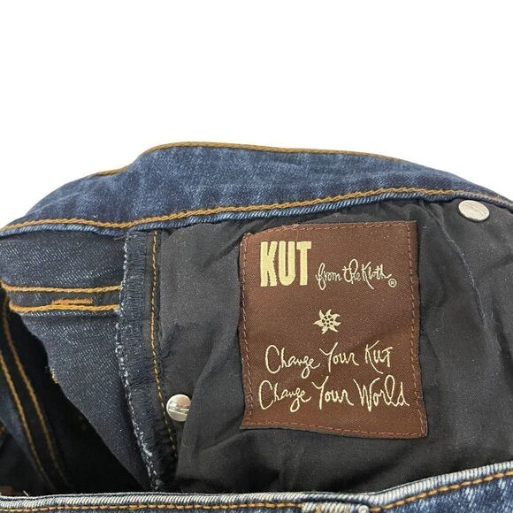 Kut From The Kloth 12 Jeans Raw Hem Skinny Stretch Distressed Blue Womens - Picture 3 of 12
